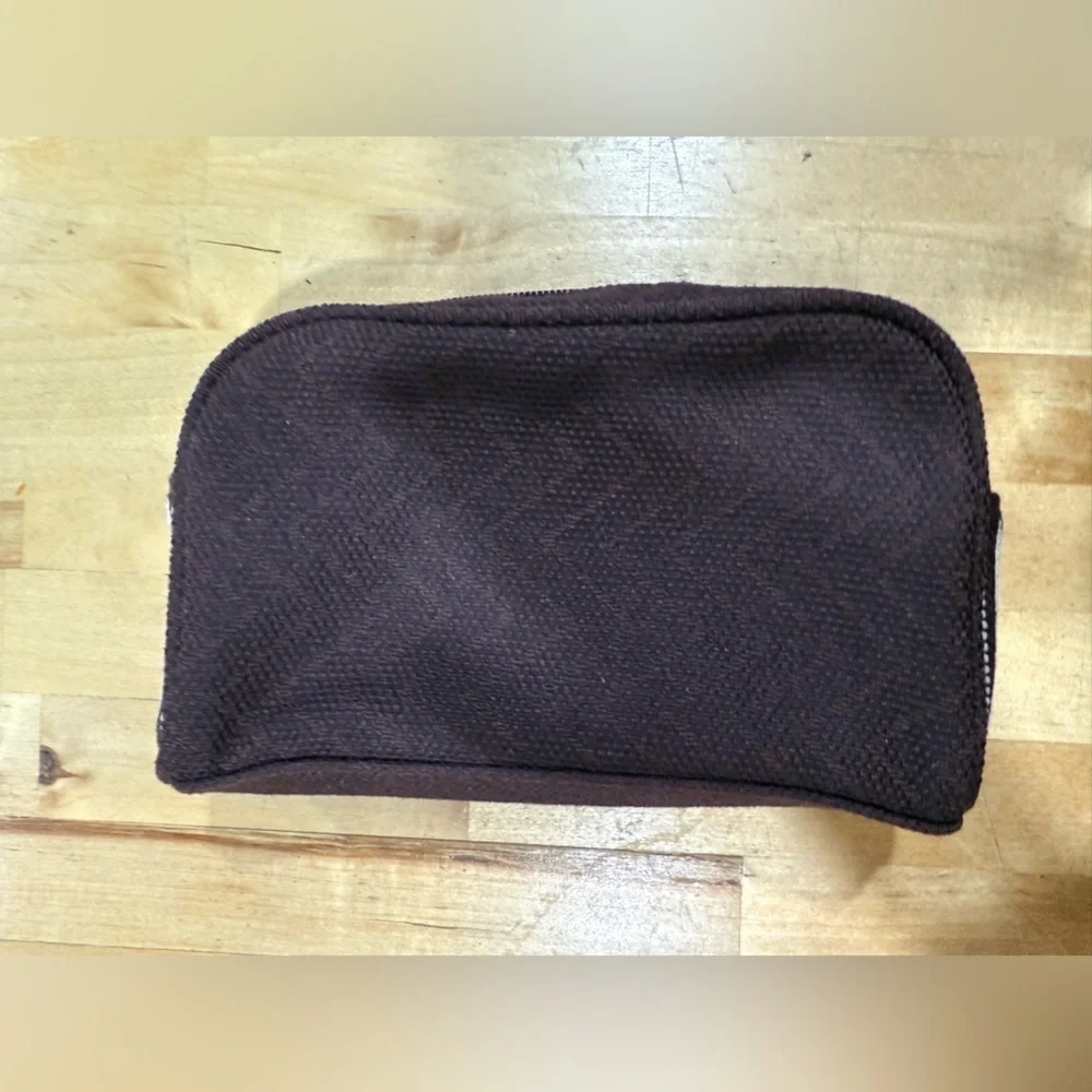 Etihad Brown Cosmetic Travel Bag Hobo Style